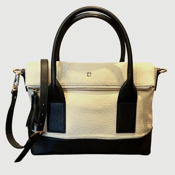 Kate Spade Pebbled Leather Bag in Black and White